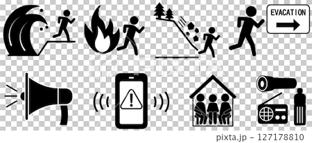 災害疏散行為和防災圖示集的說明 127178810