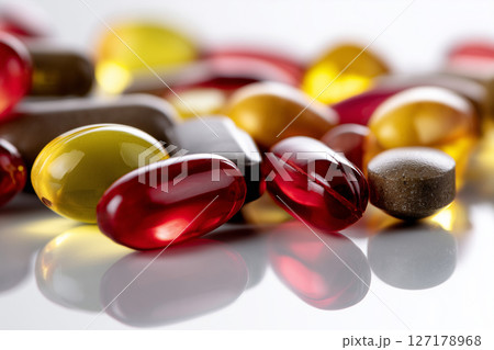 Close view of capsules revealing pharmaceutical engineering detail Close view of capsules revealing pharmaceutical engineering detail 127178968
