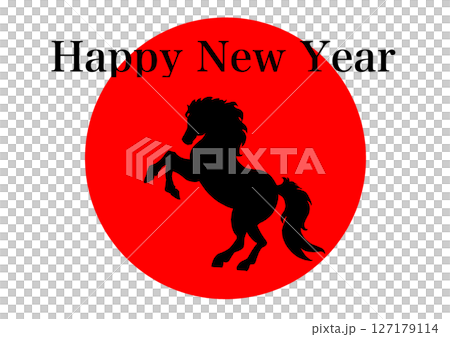 日の丸と馬の年賀状 日の丸と馬の年賀状 127179114