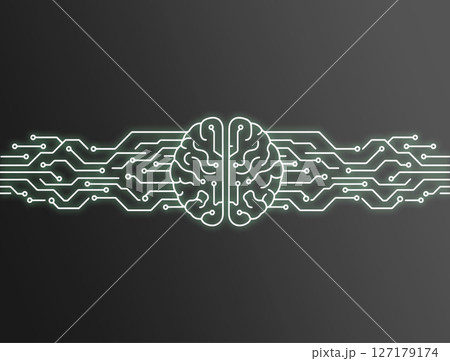 Artificial Intelligence Brain Circuitry Background. 127179174