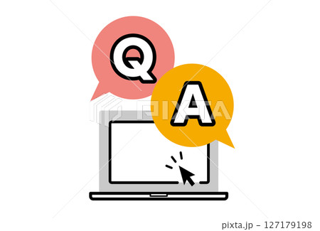 ノートパソコンのQ&Aタイトルイラスト・アイコン 127179198