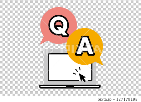ノートパソコンのQ&Aタイトルイラスト・アイコン 127179198