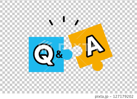 ジグソーパズルのQ&Aタイトルイラスト・アイコン 127179202