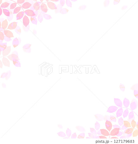 ピンク系の葉が舞うかわいいイラスト背景 ピンク系の葉が舞うかわいいイラスト背景 127179683