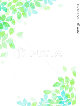 新緑の葉が舞う爽やかなイラスト背景 新緑の葉が舞う爽やかなイラスト背景 127179701