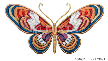 美しい蝶の刺繍 美しい蝶の刺繍 127179821
