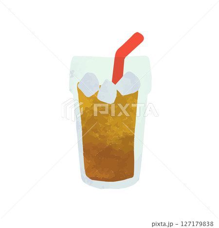 絵本風の手描きアイスコーヒー 絵本風の手描きアイスコーヒー 127179838
