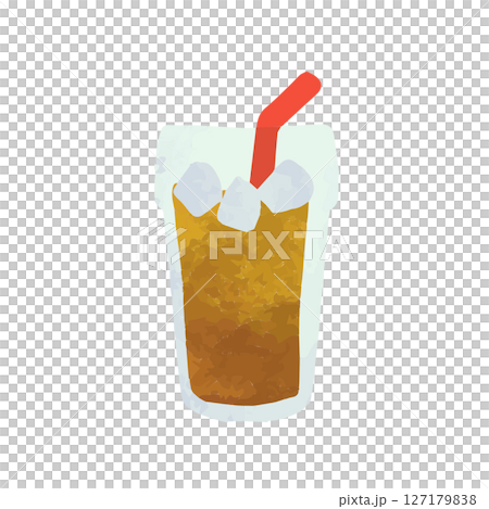 絵本風の手描きアイスコーヒー 絵本風の手描きアイスコーヒー 127179838