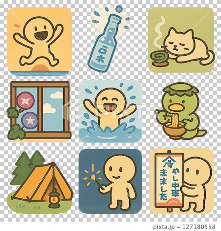 夏に使えるイラスト素材 127180558