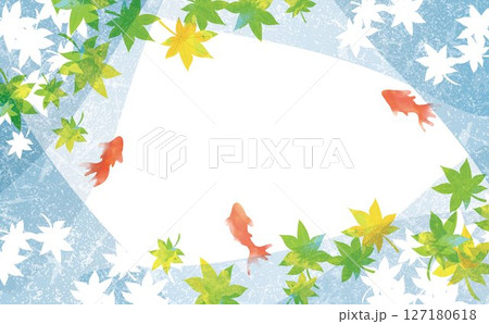 爽やかな水彩風金魚　夏　和風 127180618