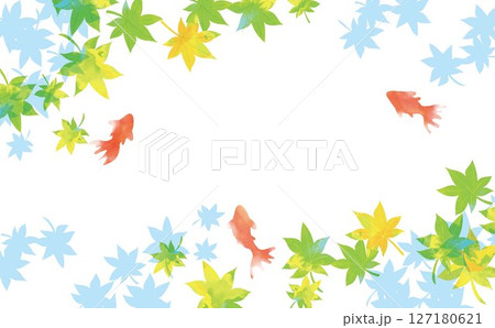 爽やかな水彩風金魚　夏　和紙 127180621