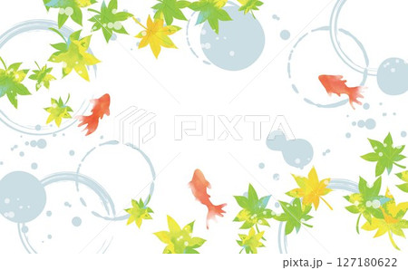 爽やかな水彩風金魚　夏　和風 127180622