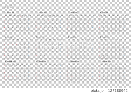 2026年の日本の年間カレンダー 2026年の日本の年間カレンダー 127180942