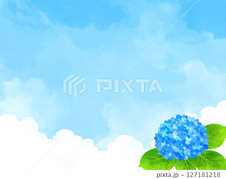 紫陽花　青空　梅雨明け 127181218