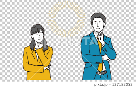 一位充滿靈感的表情的商務人士的插圖素材 127182052