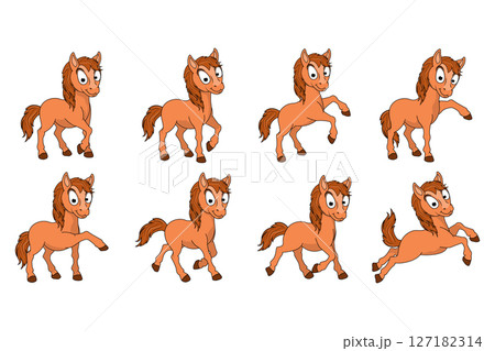 Cute Ponny Animal cartoon Cute Ponny Animal cartoon 127182314