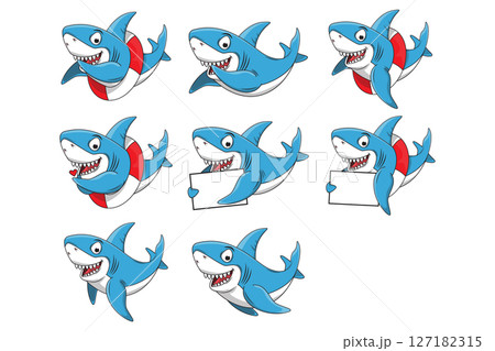 Cute Shark Animal Cartoon 127182315