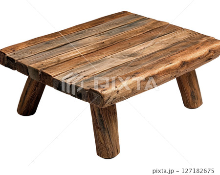 Rustic coffee table made of reclaimed wood with sturdy design 127182675