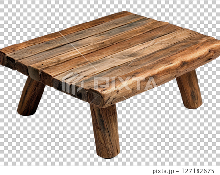 Rustic coffee table made of reclaimed wood with sturdy design 127182675