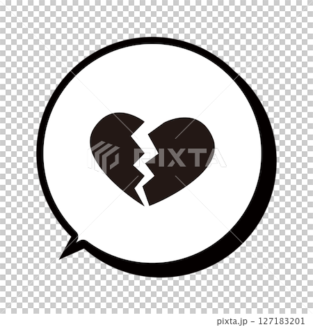 Broken heart symbol with shadow 127183201