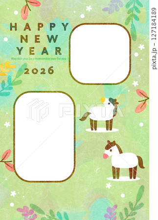 午年　年賀状　フォトフレーム 127184189