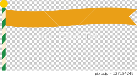 帶有旗桿圖案的簡單向量插圖 | 旗幟、橫幅、棍棒、桿子、裝飾品、色彩鮮豔、可愛、 127184249