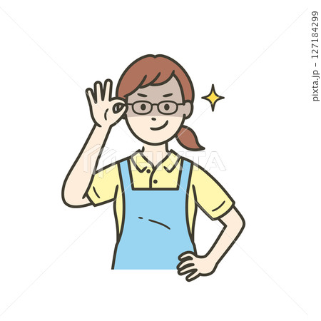 眼鏡を上げて悪巧みしてニヤける若い男性介護士 眼鏡を上げて悪巧みしてニヤける若い男性介護士 127184299