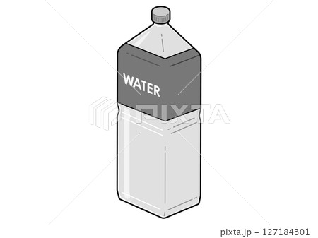 2リットルペットボトルのミネラルウォーターのイラスト 127184301