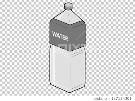 2リットルペットボトルのミネラルウォーターのイラスト 127184301