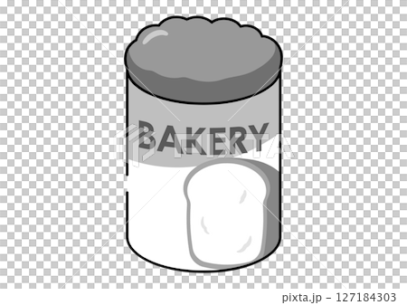 Illustration of a can of bread with the lid open 127184303
