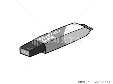 開封したエナジーバーのイラスト　チョコレート 127184323