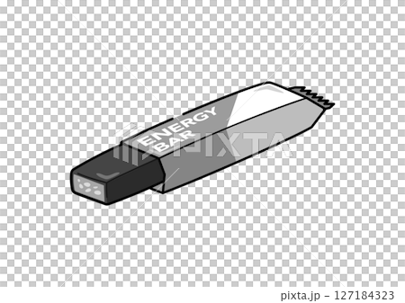 開封したエナジーバーのイラスト　チョコレート 127184323