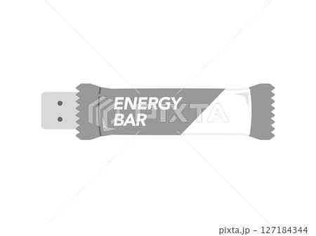 開封したエナジーバーのイラスト　プレーン　正面 127184344