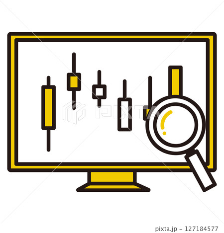株のチャートを調べるイラスト 株のチャートを調べるイラスト 127184577