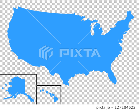 United States map (without state borders) blue United States map (without state borders) blue 127184622