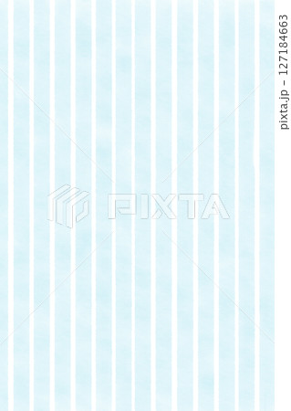 夏のさわやか水色ブルー水彩風シマ模様ストライプ縦パターン背景イラスト　壁紙テクスチャ―　シンプル 127184663