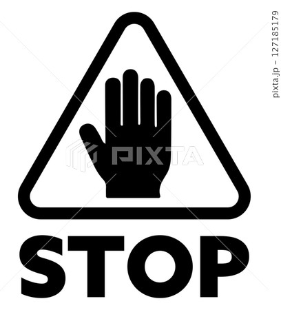 STOPの標識 黒 STOPの標識 黒 127185179