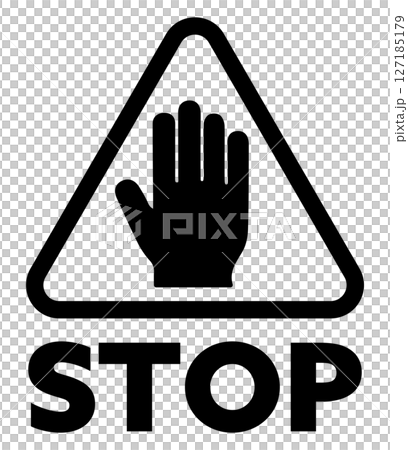 STOPの標識 黒 STOPの標識 黒 127185179