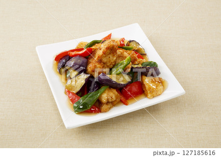 夏野菜の酢鶏風 夏野菜の酢鶏風 127185616