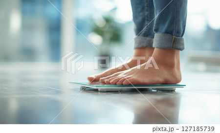 体重管理を意識する日常の一コマ 127185739