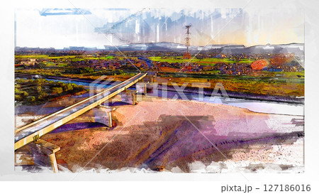 スケッチ風 スケッチ 風景 キレイ 俯瞰 ドローン写真 上空 空 山 空中 浮遊 幻想的 ドローン スケッチ風 スケッチ 風景 キレイ 俯瞰 ドローン写真 上空 空 山 空中 浮遊 幻想的 ドローン 127186016