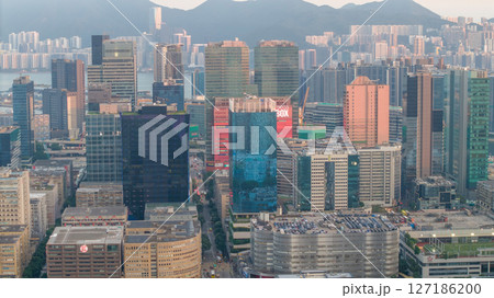 June 6 2025 Panoramic View of a Modern City Skyline at Sunset 127186200