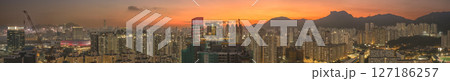 June 6 2025 Panoramic View of Urban Cityscape During Vibrant Sunset 127186257