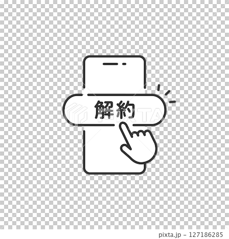 用於在智慧型手機上取消訂閱的向量圖示(線條圖,單色) 用於在智慧型手機上取消訂閱的向量圖示(線條圖,單色) 127186285