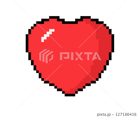 8 bits pixel art love red heart icon 127186416