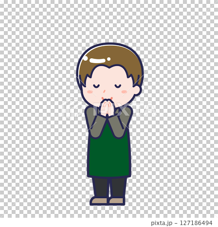 飲食店の店員／ななめ／男性 24 127186494