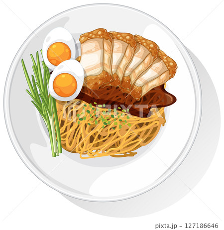 Vector Illustration of Asian Ramen Dish 127186646