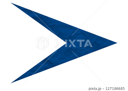 Blue crumpled paper arrow isolated on transparent background Blue crumpled paper arrow isolated on transparent background 127186685