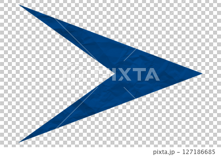 Blue crumpled paper arrow isolated on transparent background Blue crumpled paper arrow isolated on transparent background 127186685