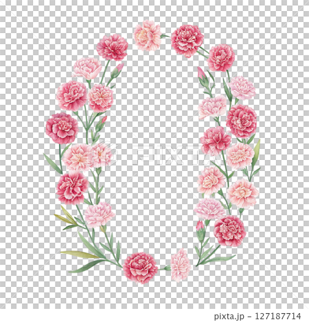 numbers alphabet and flowers white background 127187714